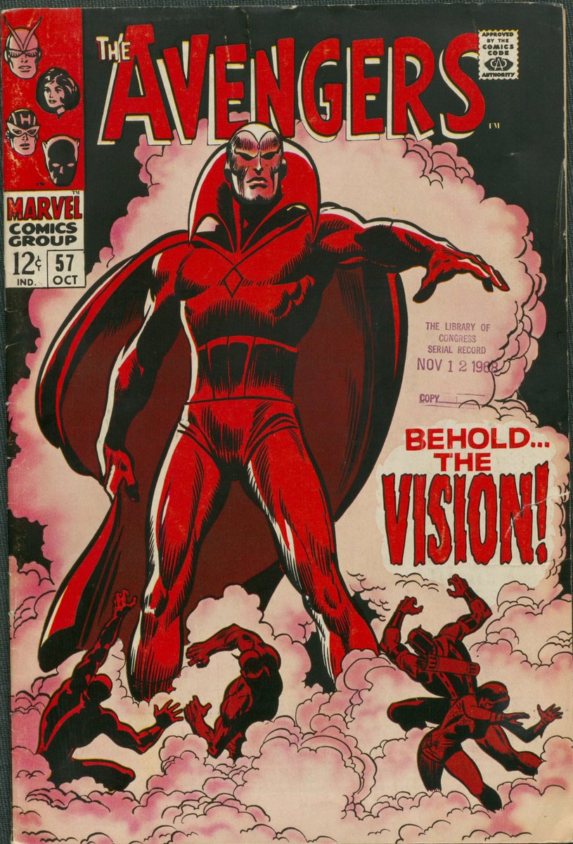 LibnOfCongress's tweet photo. Are you having #WandaVision withdrawals? The @librarycongress has one of the largest comic book collection. We have the 1964 X-Men comic where Scarlet Witch first made an appearance. Also we have the 1968 Avengers comic featuring The Vision's first appearance. https://t.co/c1c9z29fRZ