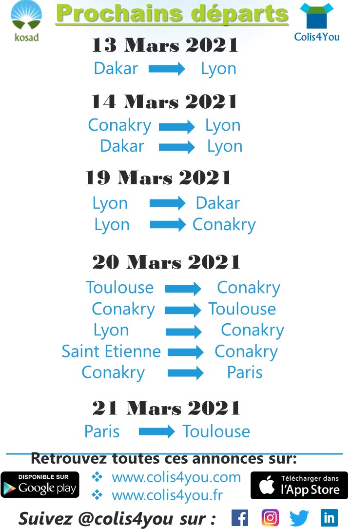 colis4you's tweet photo. #Colis4You, des nouveaux trajets disponibles pour vous. Rendez-vous sur https://t.co/i8iXklFbvZ ou sur l'application mobile colis4you disponible sur Android et IOS.
#KOSAD société de services numériques. https://t.co/KaQlZVJJOV