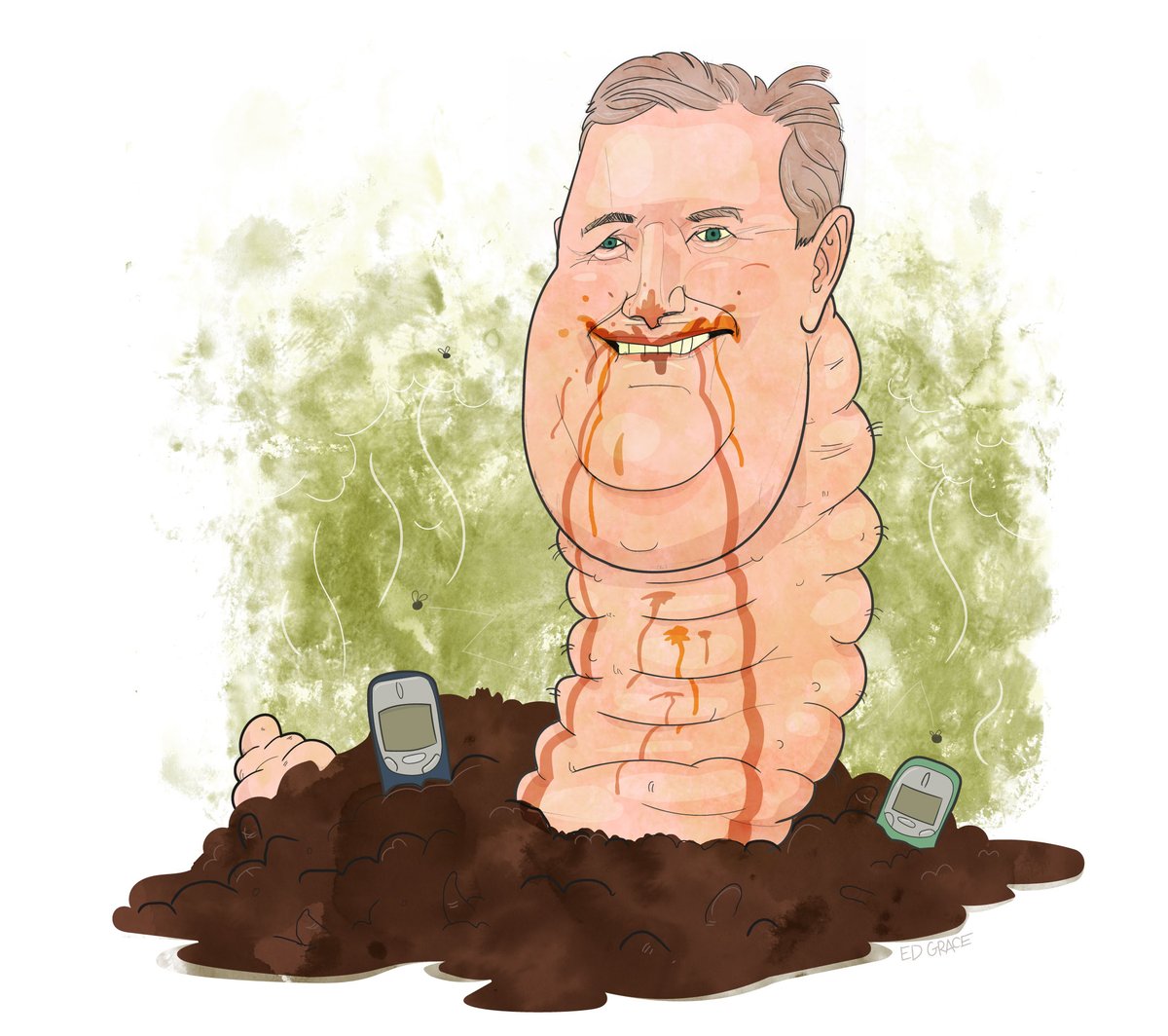 Ed_Grace's tweet photo. Righty-ho, here's my #DrawPiersMorgan #cartoon, which probably does a disservice to coprophageous creatures everywhere, but anyway. @MartinRowson #piersmorgan #caricature #youarewhatyoueat https://t.co/c1tl9vT0Ws