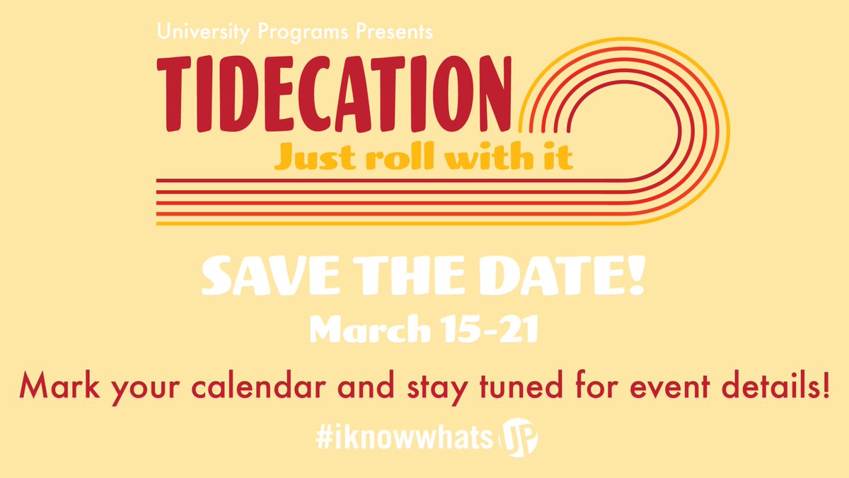 ✨Hey @UAStudents, we know what's up! It has been a long semester, &amp; we are here for you! Next week we are excited to introduce Tidecation - a week full of events just for you! Stay tuned to our social media for updates on events, giveaways &amp; so much more!  ✨ #iknowwhatsUP