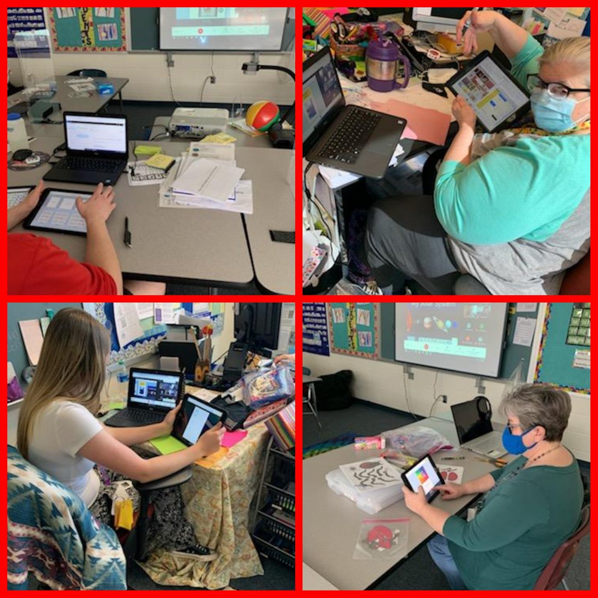 SAlexander_FCPS's tweet photo. There's nothing better than working with other departments to build capacity! Thank you @AmyBoehman for working w/our staff to learn more about academic iPad! #patriotpride #BetterTogether #OneTeamOnePlan https://t.co/QSggf7809x