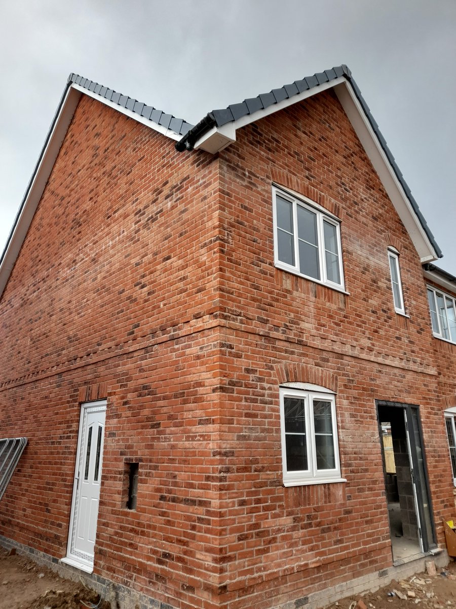 Update Friday:

Some great progress this week:
Brickwork and roofing is continuing now the weather is brightening up.
Groundworks progressing well with driveways and paths coming along.
We've got some fences going up too.
