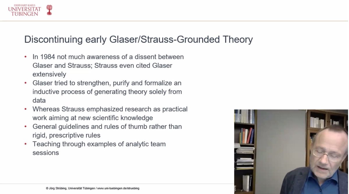 PernillaPergert's tweet photo. “Glaser tried to strengthen, purify and formalize an inductive process of generating theory solely from data. While Strauss emphasized research as practical work…”  #groundedtheory. #WGTD21 https://t.co/6X1exqfwgv