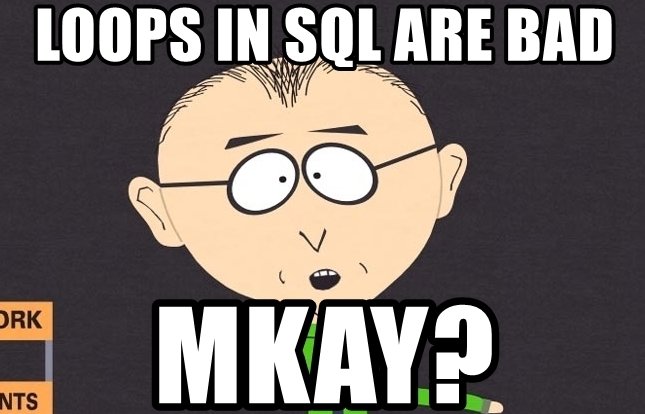 SQLTesting's tweet image. Please, just let me write a #storedprocedure for you to gather all of the #data once instead of calling the same 15 #APIs 2650 times to cobble it together yourself.