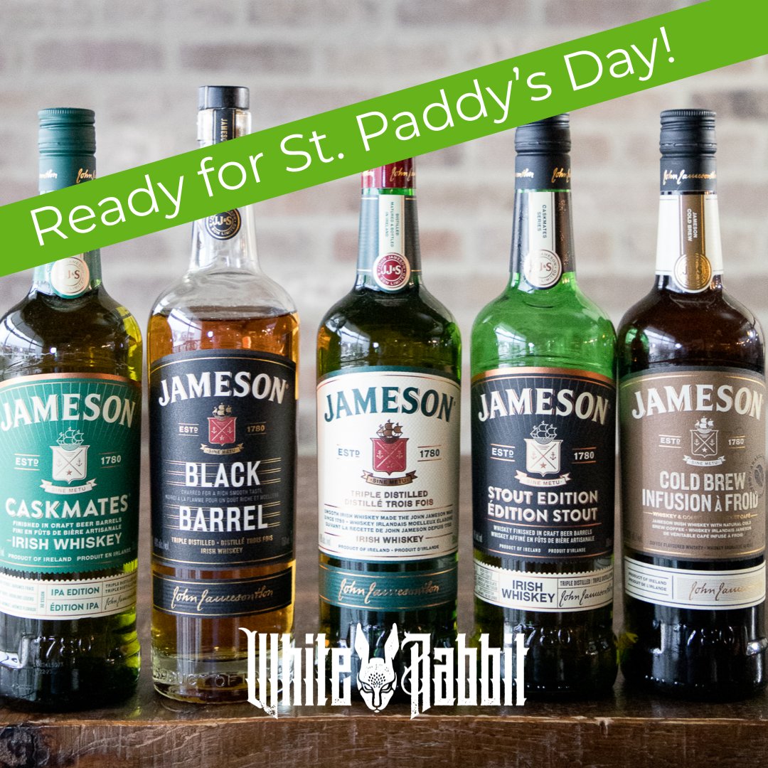🐇🍀SAINT PATRICK'S DAY 2021 at the Rabbit! WEDNESDAY MARCH 17TH 
5 SEATINGS AVAILABLE:🍀 NOON 🍀 2PM 🍀 4PM 🍀 6PM 🍀 8PM
Book your table at bit.ly/2LwcWPB
#StPaddysDay
