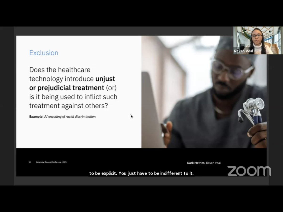 mnguyeners's tweet image. Learning so much from @ravenveal at @RosenfeldMedia #AR2021. My past life in healthcare and my new life in design collided in her talk on #darkmetrics and reinforced the reasons why I am in design and the challenges I hope to help tackle.
