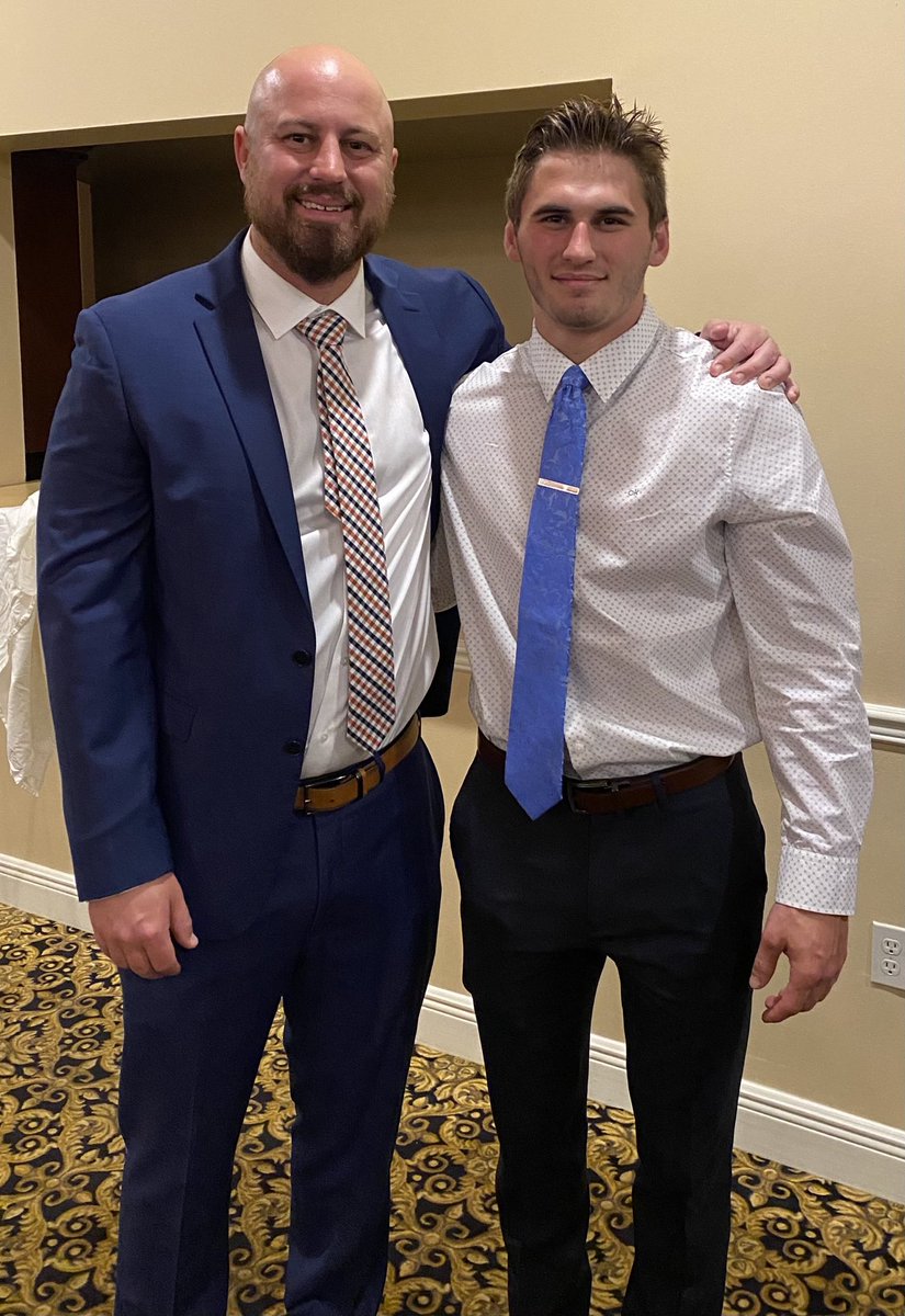 DebFairbank's tweet photo. Could we be any prouder of ⁦@JonathanFairb10⁩ 🏈Team MVP-2nd year in a row! Only kid in JWMHS hx who holds All Time records Off/Def-1st in catches, 1st in Rec yards,1st in Rec TDs,tied for 2nd in Interceptions, and 1st in TFLs. I think you  left your mark Mustang!🐴 https://t.co/c4j2HWNpvS