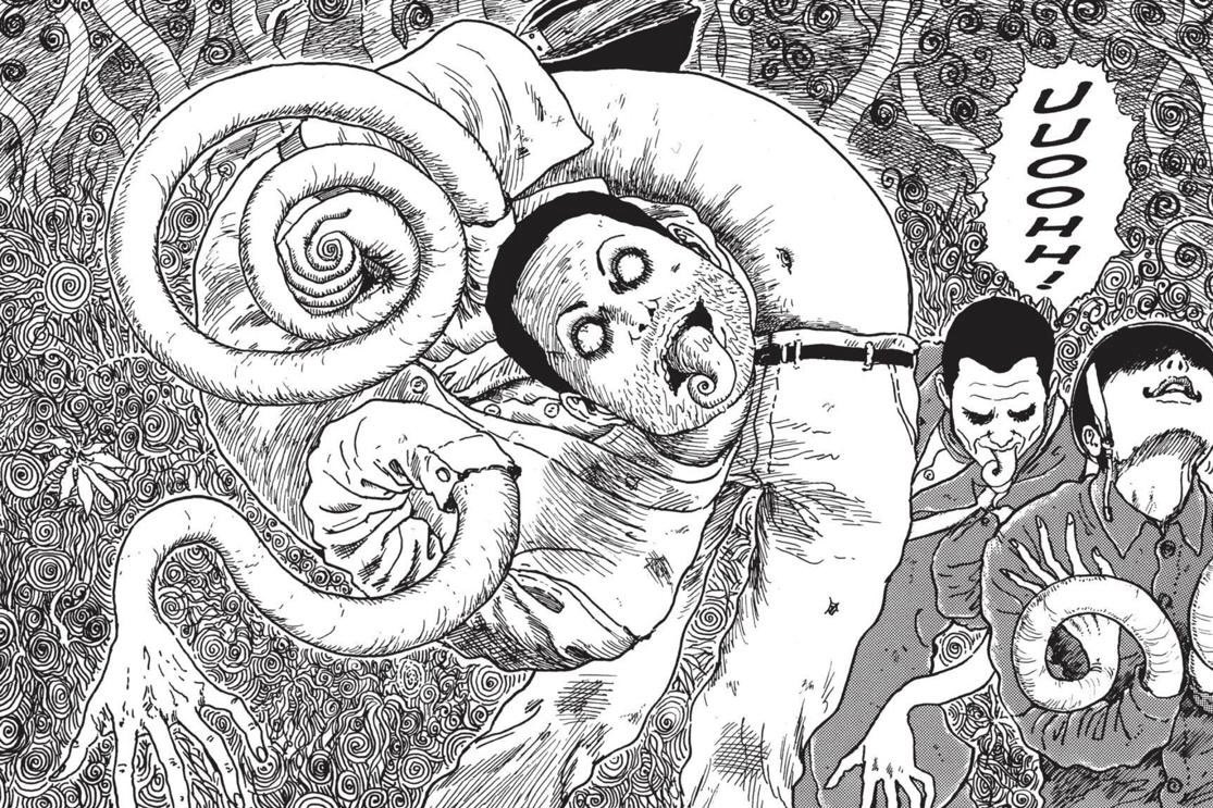 дзюндзи ито спираль. коллекция дзюндзи ито слизняк. манга улитка. узумаки джунджи. человек улитка дзюндзи ито.