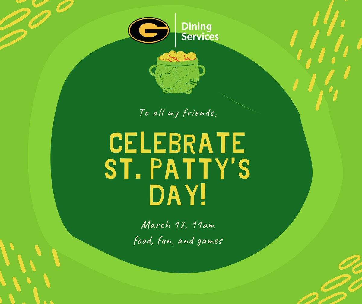 This Wednesday, March 17th, we will be celebrating St Patrick's Day! Wear your greenest, most lucky clothes!