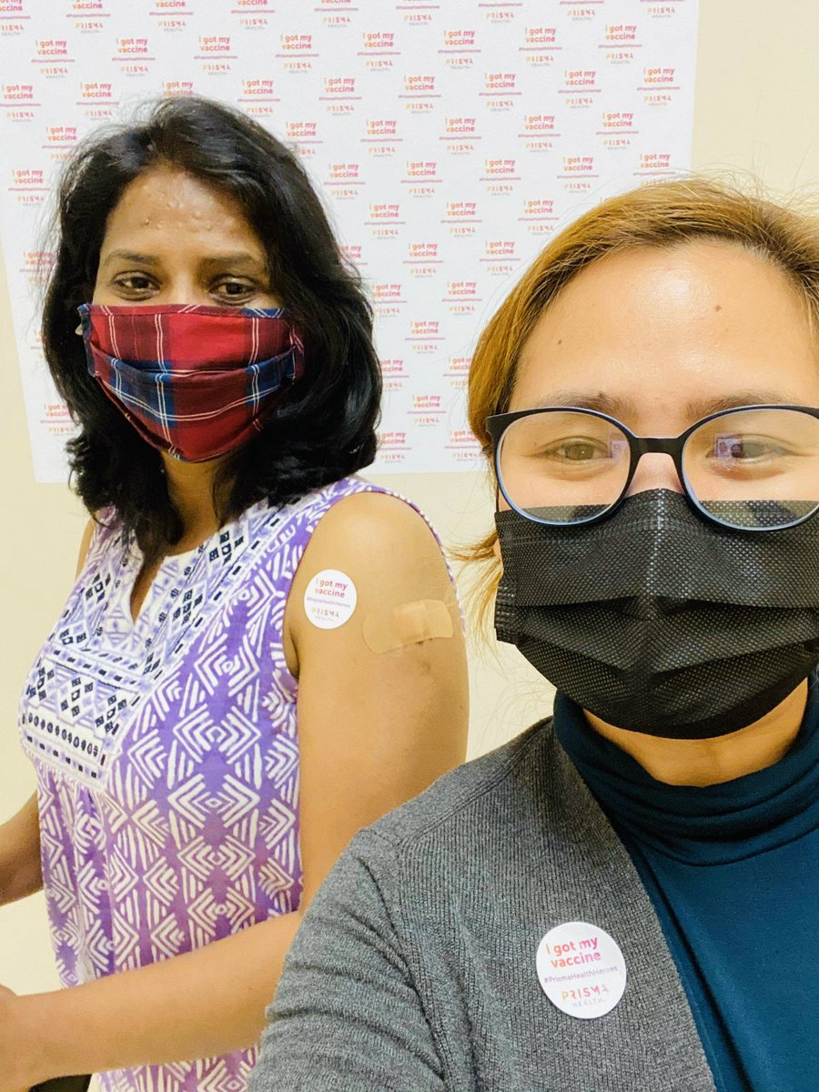 One done... one more to go! 🙏🏻 Thank you <a href="/RichlandOne/">Richland One Schools</a>  #CovidVaccine <a href="/Josephi39560790/">Josephine Aquino</a> <a href="/WAPerryMS/">W.A. Perry MS Eagles</a>