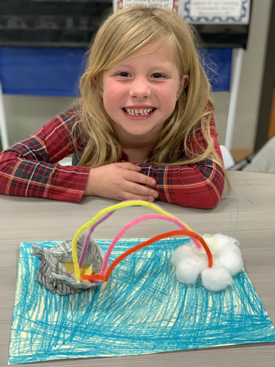 douglass_class's tweet photo. We read “The Leprechaun That Lost His Rainbow”.... Roy G Biv needs help building a rainbow, so he can find his lost pot of gold and these kids delivered! 
#STEAMatStribling https://t.co/q7LN1MoXpB