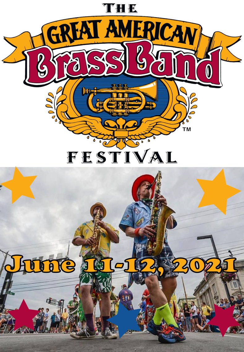 See you in June for #GABBF21 
Read more about plans for  the 31st Great American Brass Band Festival in #danvilleky - eepurl.com/hsZxtL #backinbrass #destinationdanville  #brassband