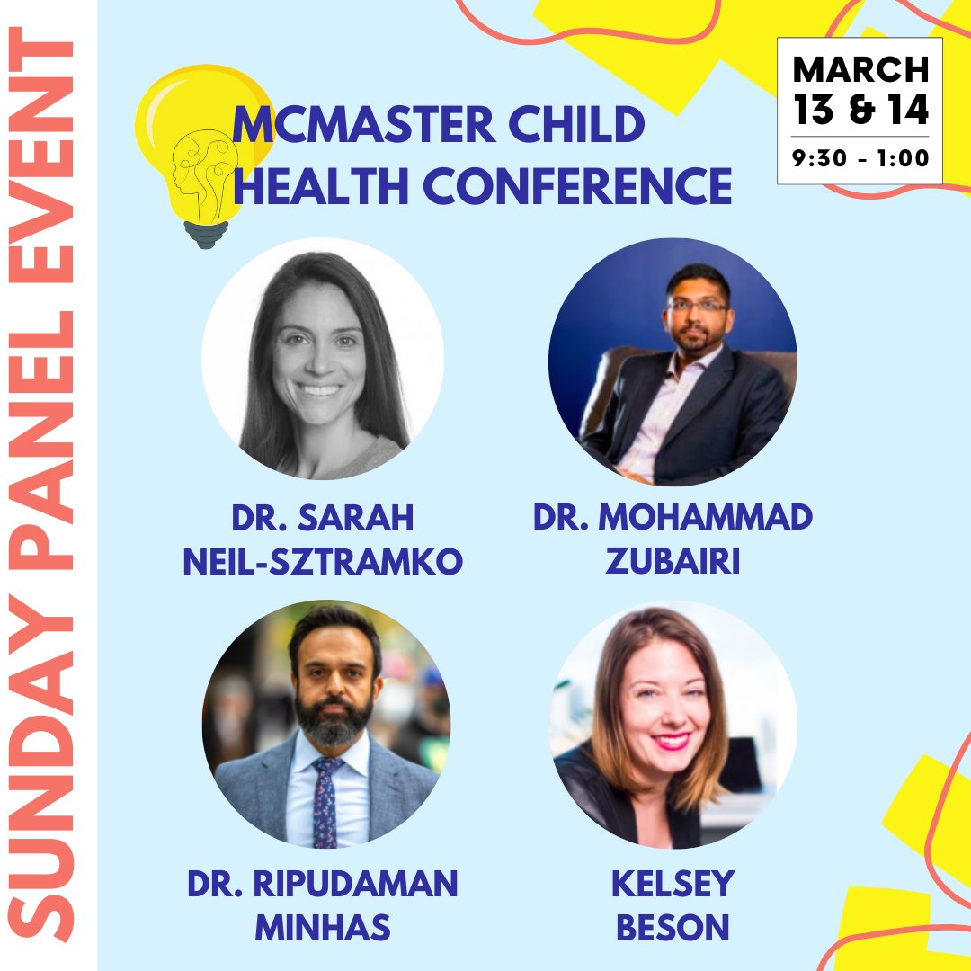 Meet the panelists for #MCHC2021, and see them on Sunday, March 13th at our 6th annual conference! 💡 You can also read about them here: mcmasterchildhealthconference.ca/speakers