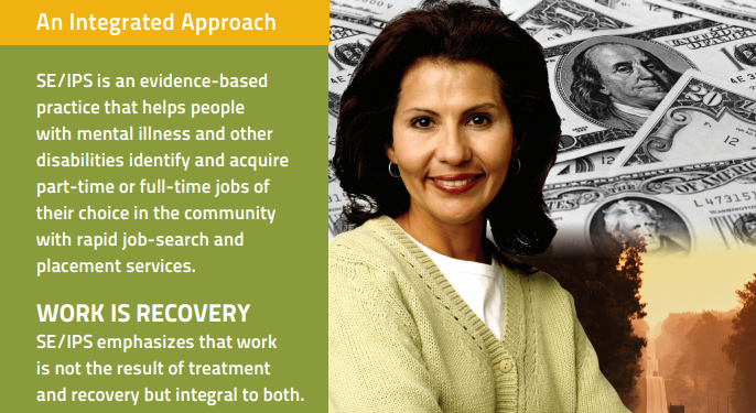 CenterForEBP's tweet image. Supported Employment/Individual Placement &amp;amp; Support (SE/IPS) helps those with #mentalillness &amp;amp; #disabilities gain &amp;amp; retain employment. SE/IPS supports individual job choice and creates an employment rate that is double that of traditional services. centerforebp.case.edu/practices/se