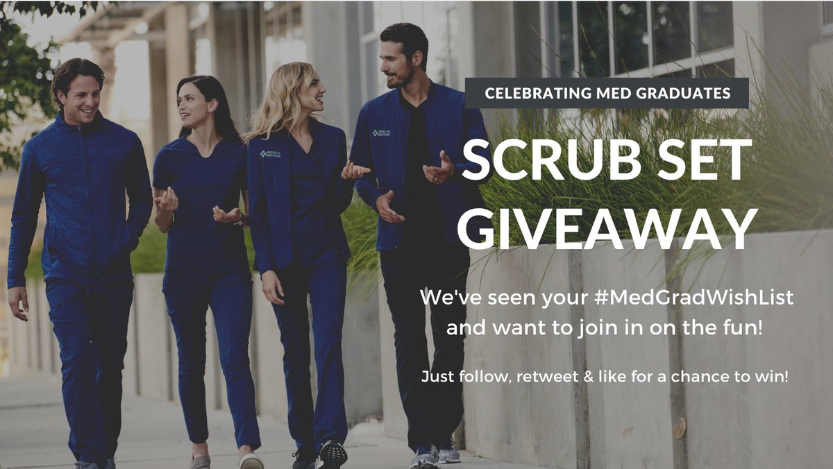 medelita's tweet photo. We’ve seen your #MedGradWishList &amp; want to join in on the fun! With Match around the corner, we're celebrating by gifting a custom embroidered Medelita Scrub Set to 5 med grads! Be sure to follow us as well as retweet &amp; like this tweet to win. Winners will be selected at random. https://t.co/J4hEO0aNYd