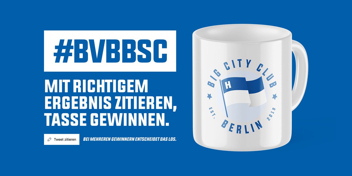 V_WESTEND's tweet photo. Sollte der richtige Tipp ein Auswärtssieg sein, gibt es ZWEI Tassen. #BVBBSC #HaHoHe #BigCityClub https://t.co/Ed4BI0HtNd