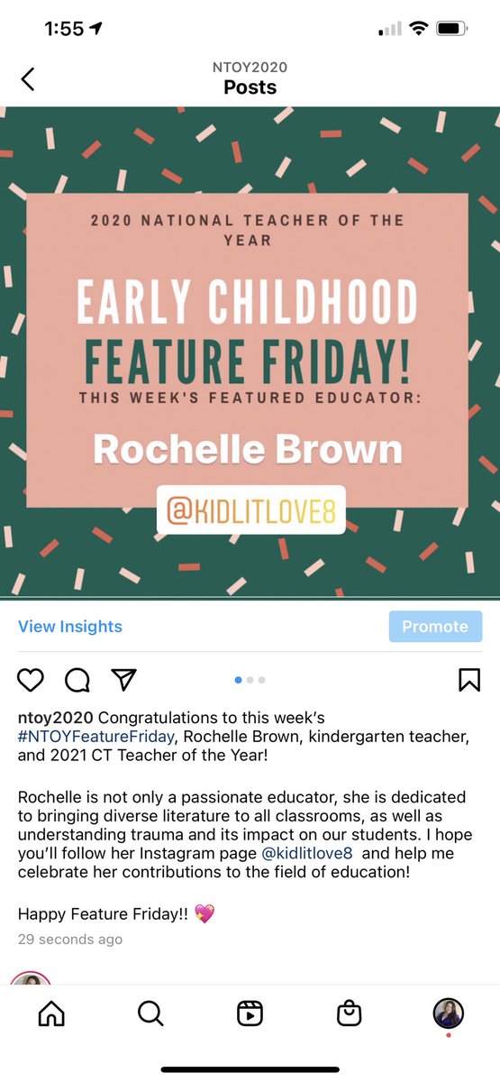 TabathaRosproy's tweet photo. Congratulations to this week’s #NTOYFeatureFriday, @CTTOY2021 !! Click the pictures to read more about Rochelle and the incredible work she does every day! Give her a follow on social media and help me congratulate her! 💖 https://t.co/cLGnRerZgh