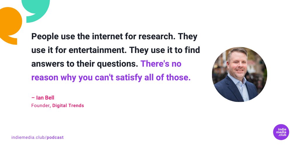 That's the secret sauce!

In our latest podcast, Ben Aston chats with Ian Bell, founder of the successful bootstrap media company, <a href="/DigitalTrends/">Digital Trends</a> about how to build the world’s biggest digital technology publication: loom.ly/LIPrrY0

#media #mediatrends #digitalmedia