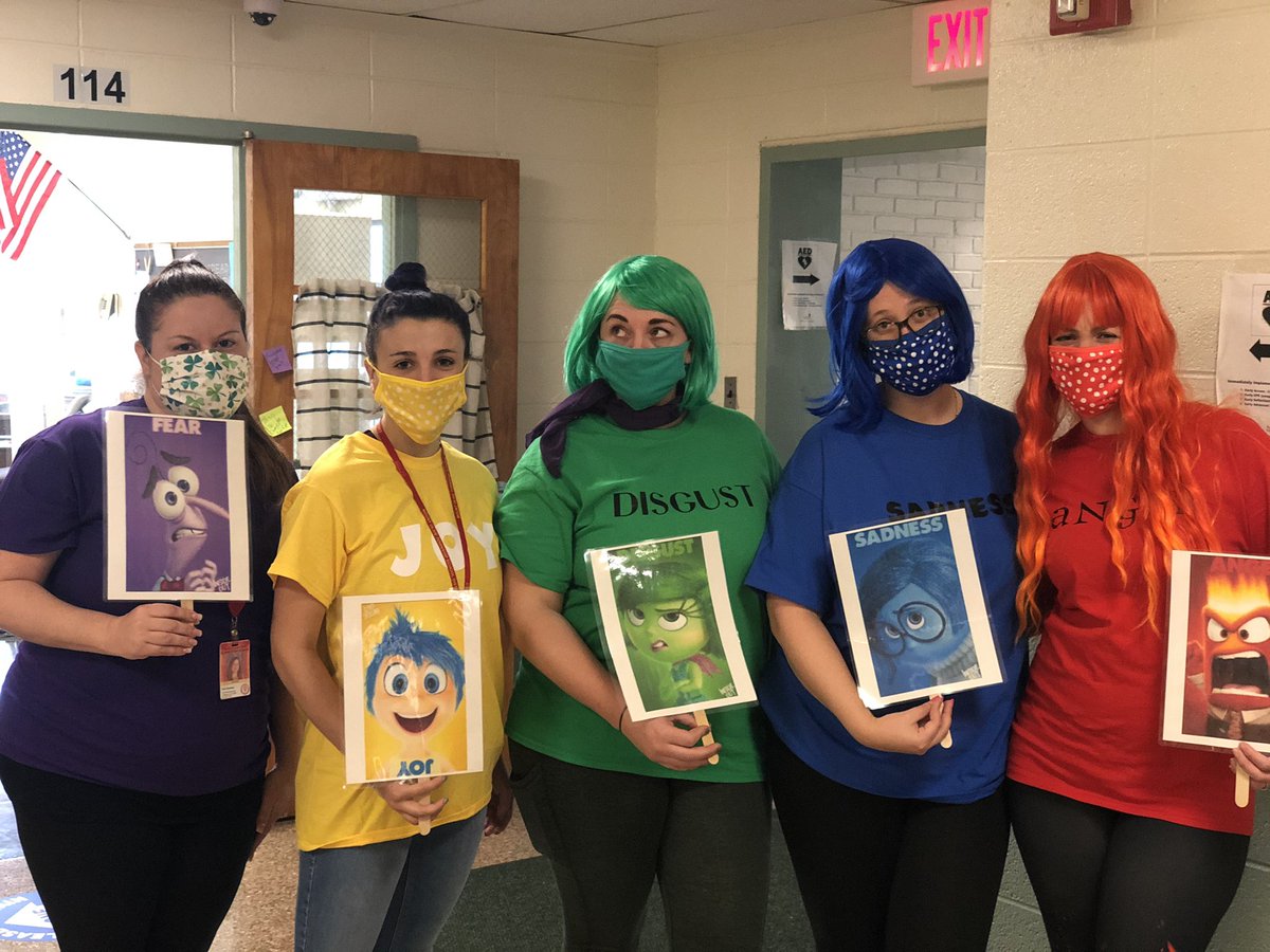 MissMiller1st's tweet photo. First grade students have loved learning about different emotions and feelings, so we dressed up as Inside Out characters today! 😟😊🙄😢😡@EppiDavi @miss_viegas @DanielleDachow1 @MtView07836 @JOlsyn1109 @ZywickiR https://t.co/xdwhoGFopp