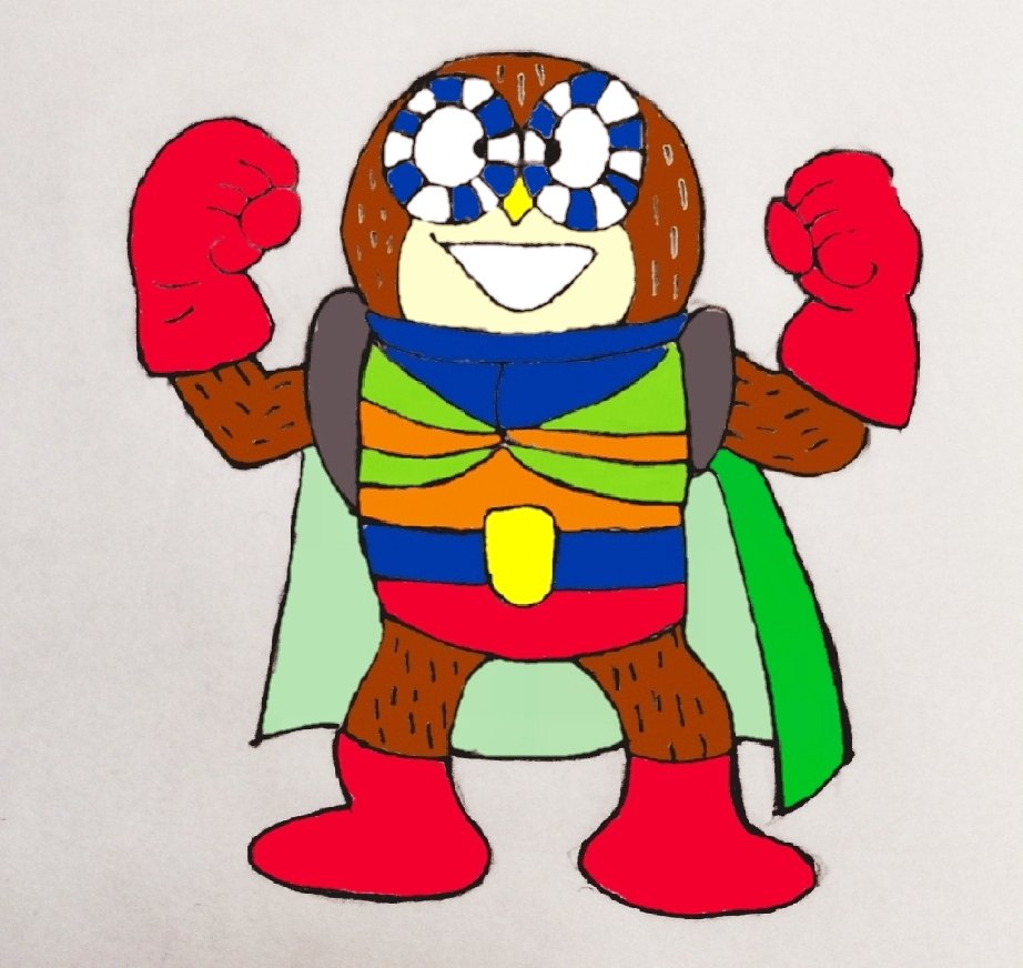 ジュンジュンビンクス 7ii 昨日tweetしたドラえもんのフクロウマン のび太 アニメカラーに塗り直してみました 藤子 F 不二雄先生は一般受け斜め上をいく 味わい深いデザインが良いですよね笑 お絵描き イラスト お絵描き好きさんと繋がりたい