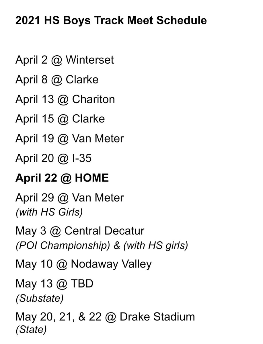 mstmboystrack's tweet image. Our 2021 HS Boys Track Meet Schedule!! Get pumped for some Blue Devil track!! #EffortOverEgo