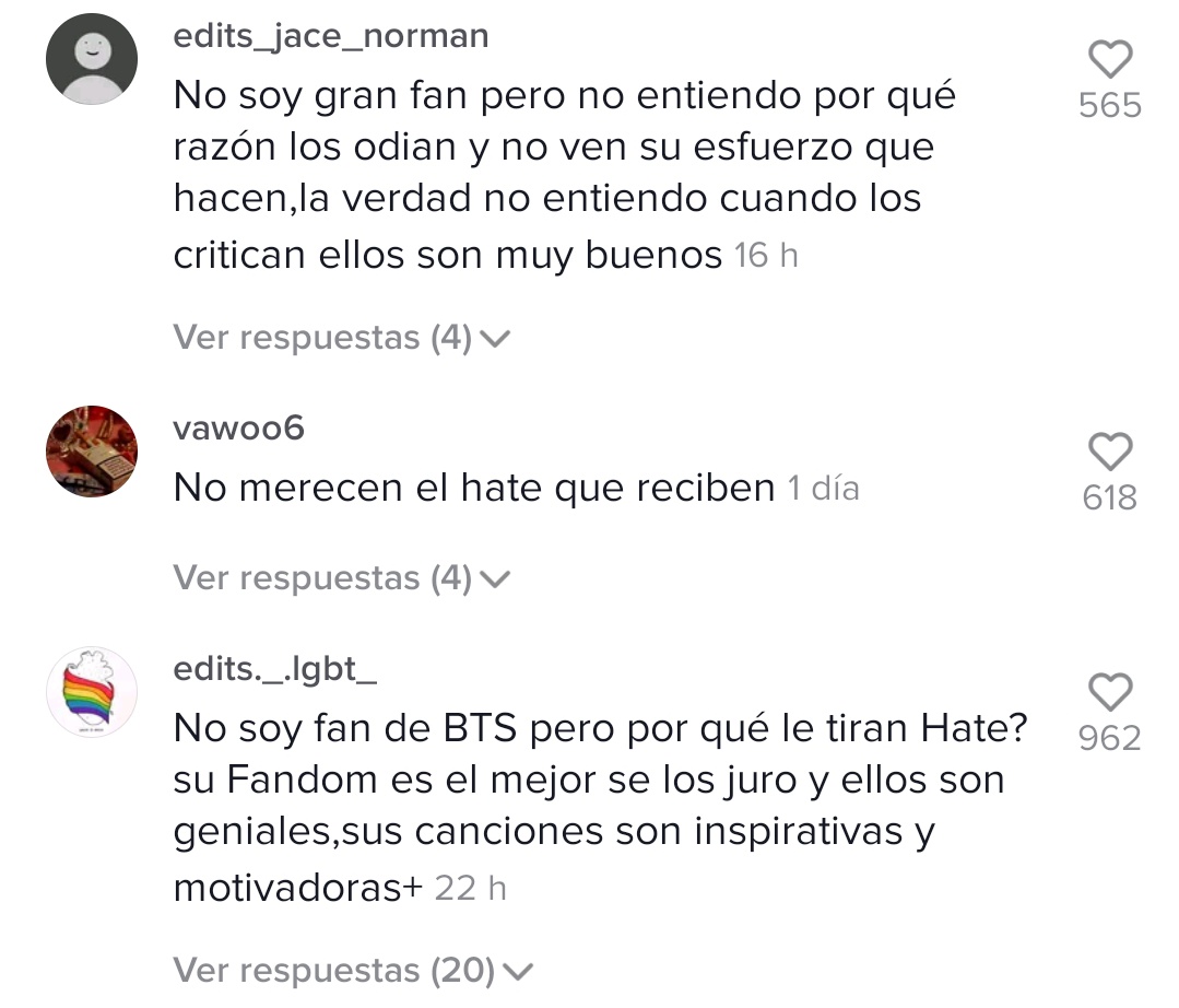 imiliyk's tweet photo. Los comentarios de locals en un post de tiktok donde mostraba el detrás de los conciertos de bangtan 🥺
@BTS_twt https://t.co/kgXyveJgif