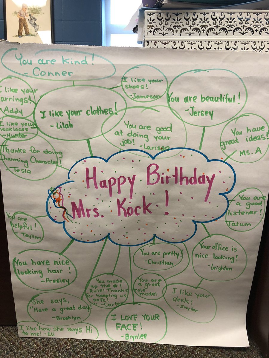 MrsKock1's tweet photo. What a great day with #TEAMAHSTW! I took the PM off and almost didn't want to leave - songs, cards, hugs, gifts, smiles, and even the "How many are yous" and subsequent gasps or comparisons to their teacher's or parents' age - all made for a very special day! 

And now. A nap. https://t.co/SzQUwoYHmu