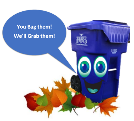Free leaf pick-up dates for 2021 have been scheduled for:
April 12th, 13th, 19th, and, 20th You Bag them and we will grab them.