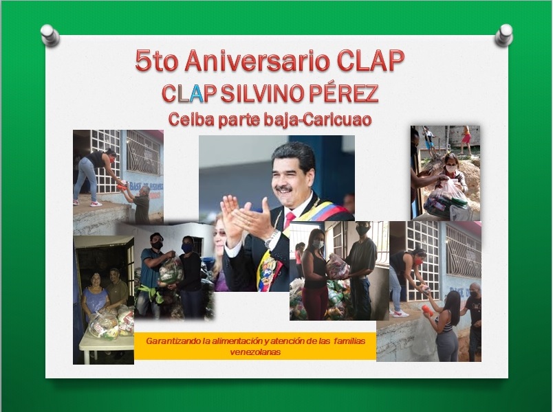 #5toAniversarioDeLosCLAP Venezuela celebra hoy 5 años del nacimiento de los Comités Locales de Abastecimiento y Producción (CLAP) garantizando la alimentación al pueblo #LealesSiempreTraidoresNunca  @apceje4c @ApcCaricuao_  @Nahumpsuv @dcabellor @PartidoPSUV @NicolasMaduro