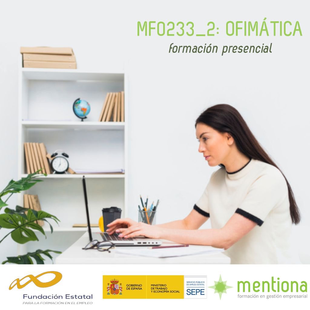 MENTIONA_'s tweet photo. ¡Actualízate! Inscríbete ya en este Curso Oficial de Ofimática.
👩‍🏫presencial, 4 días a la semana en horario de mañanas ⏰190 h📅Comienzo: 22/03/2021
📞 985 351 257 
🖱 formacion@mentiona.com
👉
https://t.co/p6pN4mDmdN
Prioritario personas autónomas y en situación de ERTE https://t.co/juw4rr7Jbz