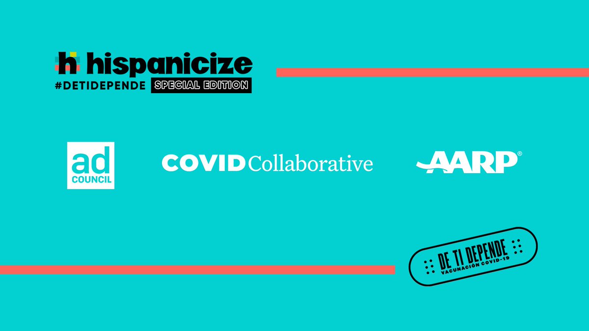 Hispanicize's tweet photo. Thank you sponsors!! 👏👏👏👏@AdCouncil @AARPenEspanol @CovidCollab #COVIDCollaborative #AARP #DeTiDepende https://t.co/jzo4oV1BgT https://t.co/utRGfM42hu