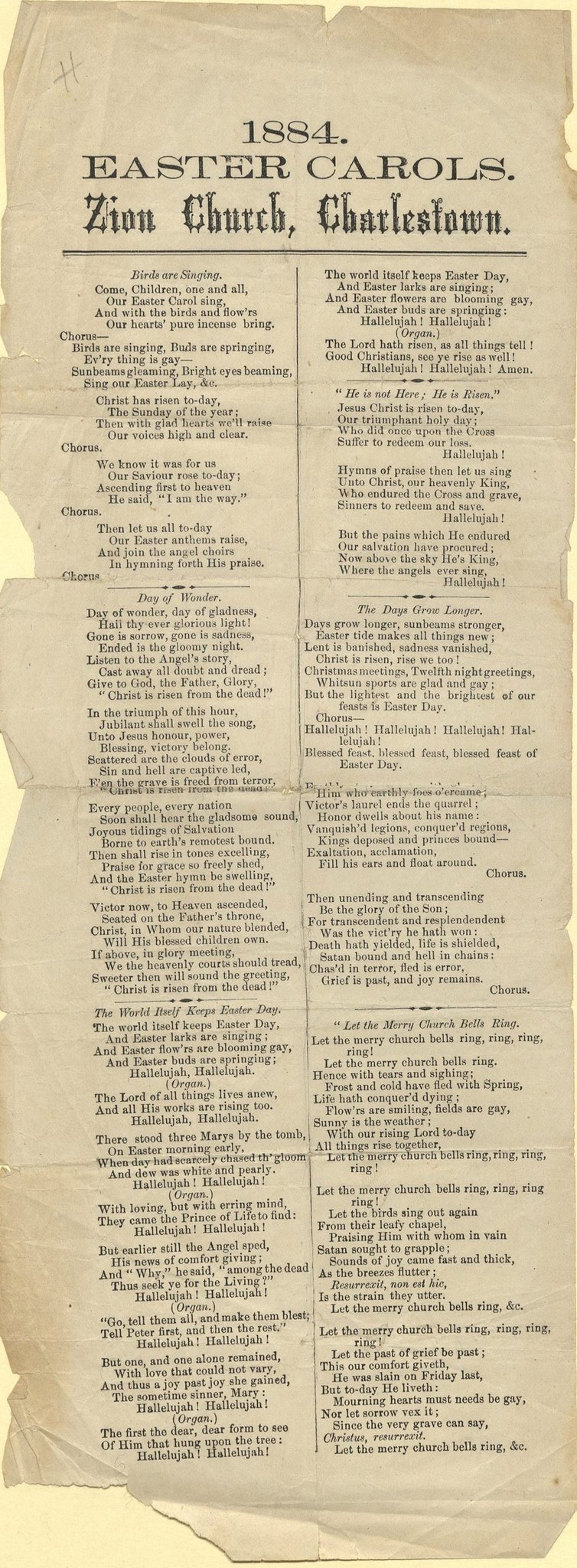 App State Special Collections Research Center on Twitter "This 1884 song sheet of Easter carols