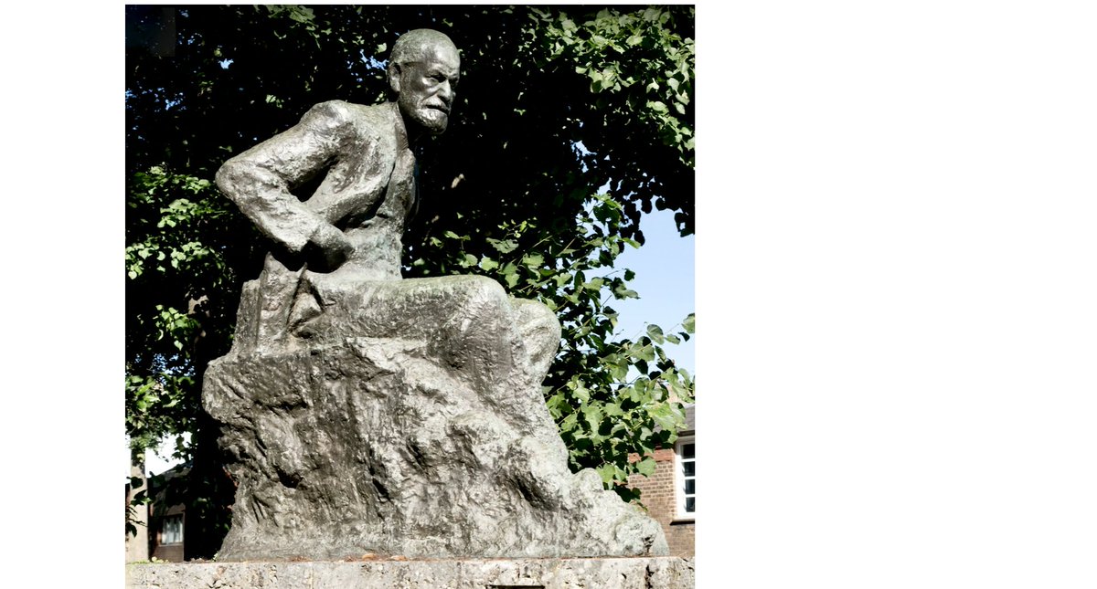 lacancircle's tweet photo. #SigmundFreud by #OscarNemon.
There are many versions of this sculpture; this particular one is larger than life, covered in bronze (funded by the enormous efforts of #DonaldWinnicott), outside the #TavistockCentre in Hampstead, London, and seen here on a sunny day in 2016. https://t.co/90pzJ6Q2BU