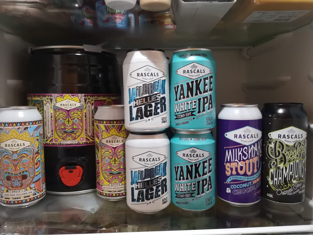 conorohare91's tweet photo. #fridaynightpints and #saturdaynightpints sorted. Thanks to @donnalee02303
Can't wait to try the limited edition beers. Great work @RascalsBrewing and also the customer service at the brewery is extremely efficient and friendly. Will be back again
#rascalsbrewing #craftbeer https://t.co/iAZN4sKgxN