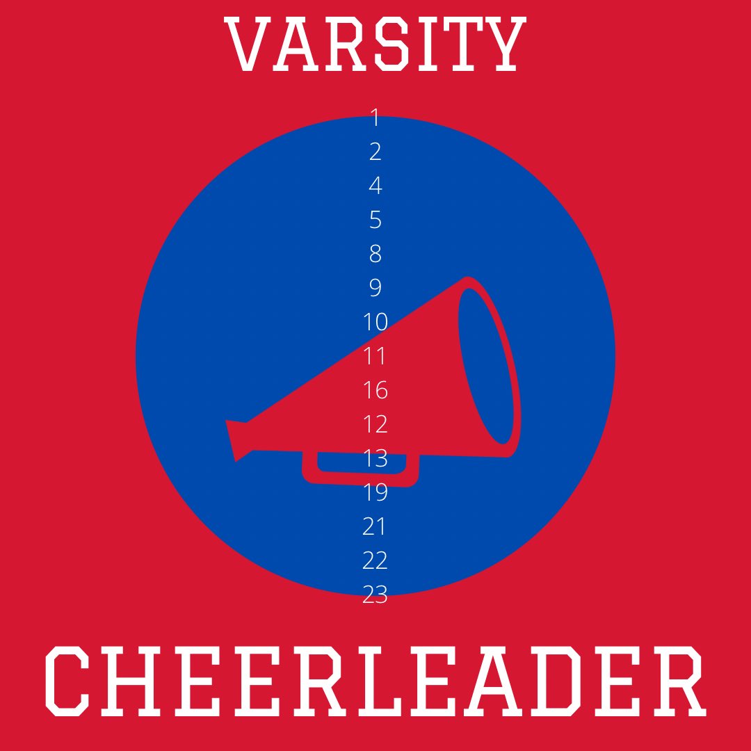 Congratulations to our 2021 spring football cheerleaders! See you at practice Tuesday 430-6pm in the commons. Great job at tryouts everyone ❤️🎀💙