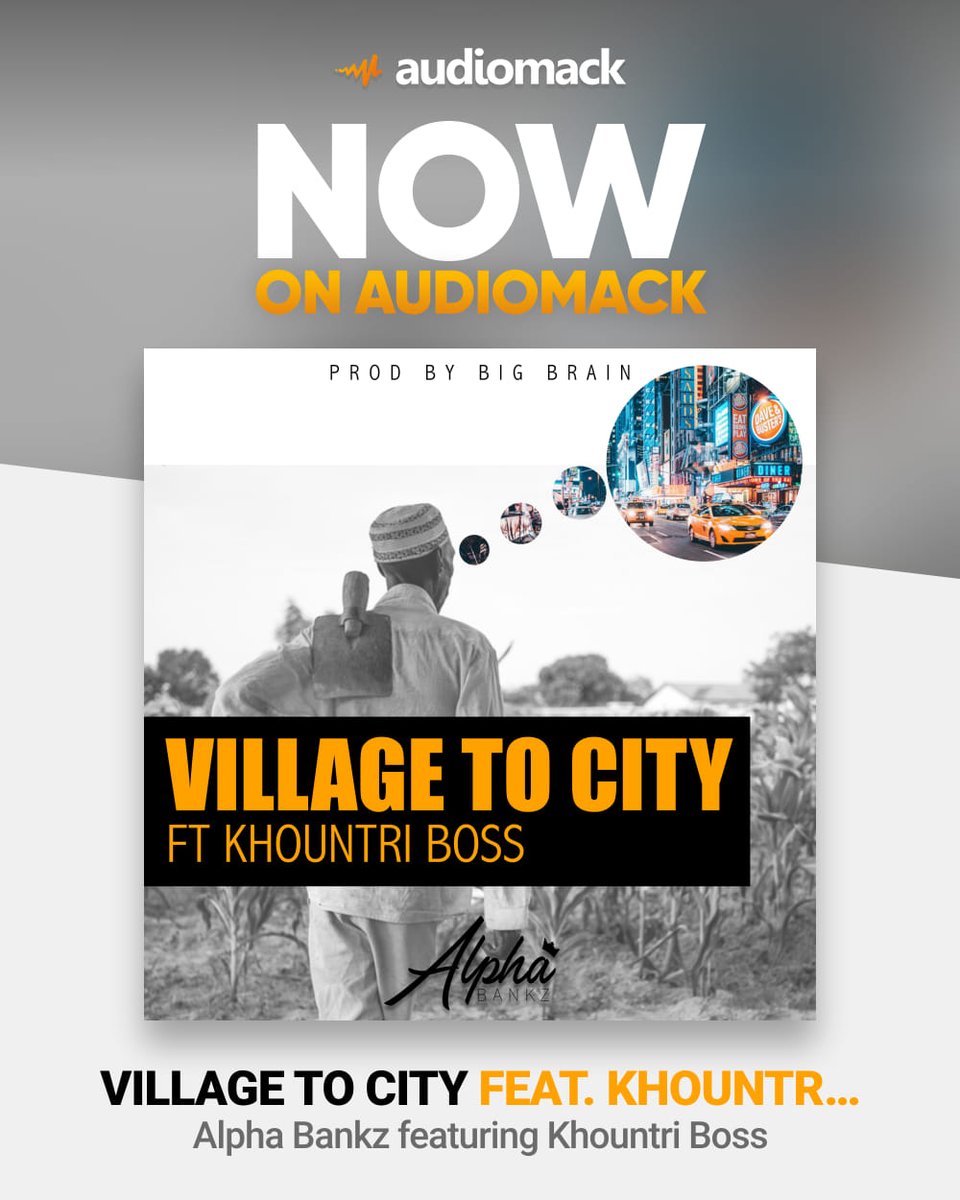 smiletimemedia's tweet photo. Available now on Audiomack [ Village to City by Alpha Bankz ft Khountri Boss]. Kindly stream and share ✅ 

https://t.co/Yh2OdA2nf6
#villagetocity #thevillagedreamep #alphabankz https://t.co/1JLGKcA1a4