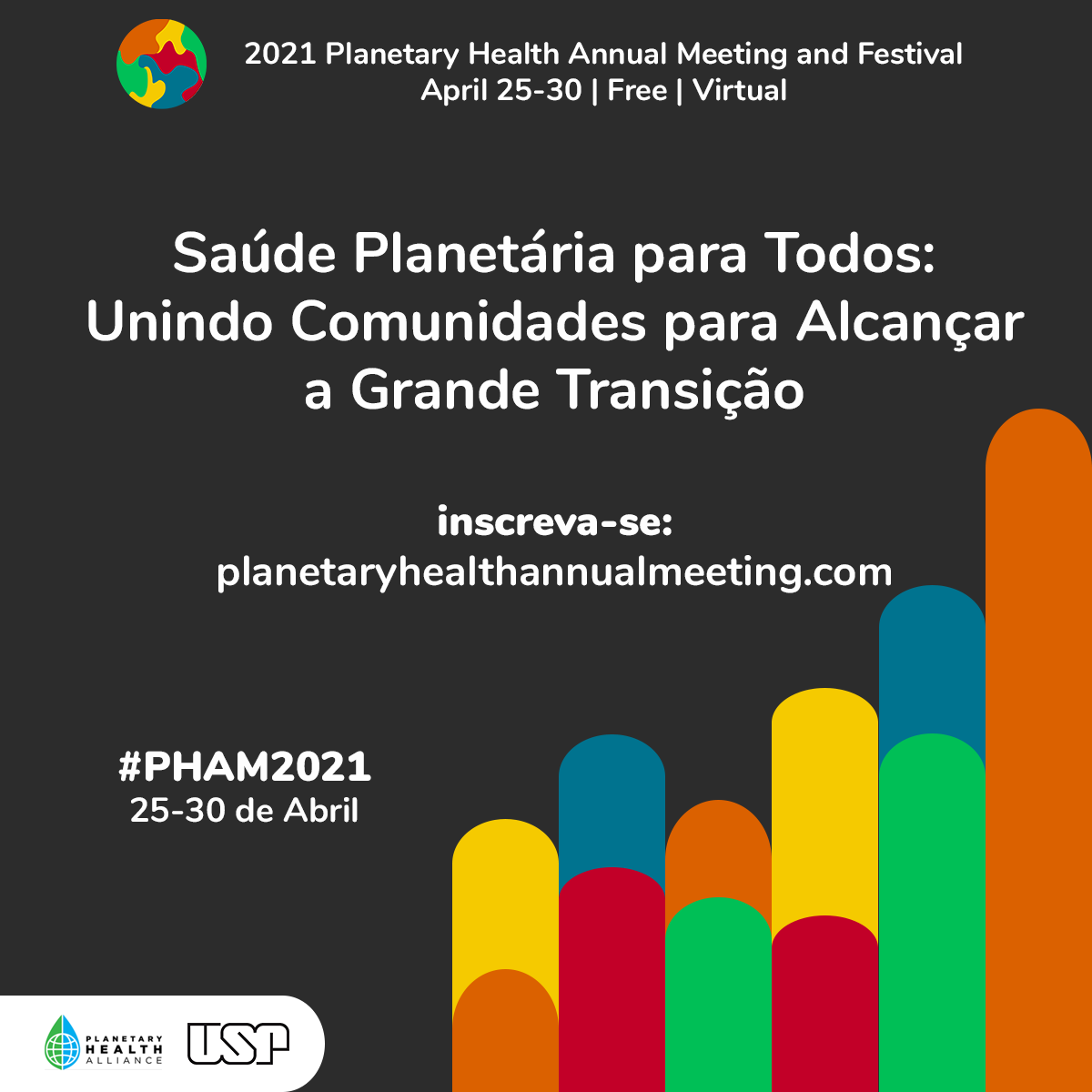 SaudePlanetaria's tweet photo. #PHAM2021: Alcançamos 450 inscritos de 37 países em apenas uma semana! Agora é a sua vez! Faça seu registro para o 2021 #planetaryhealth Annual Meeting and Festival and aproveite! → 

https://t.co/HhcQemOb3O https://t.co/GDBPtW91Qy