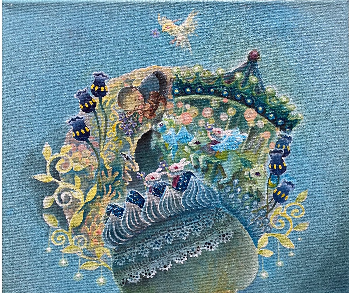 キラキラ輝く玩具のような世界 人の悲しみは外からでは計り知れない どこかの誰 Kyokuma 11 28個展in龍野 兵庫県たつの市のイラスト