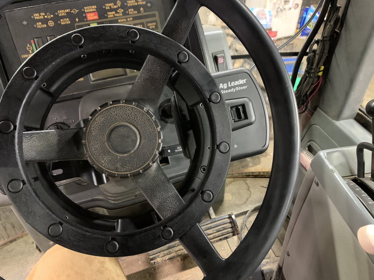EvanWatson629's tweet photo. A sharpe 8940 Magnum getting some upgrades with @AgLeaderTech #SteadySteer and #InCommand800. Grower just wanted to be able to plant later into the night and struggled to see the row marker. No problems now. Calibrated and tuned. On to the next one! https://t.co/jrvuNjFdlQ