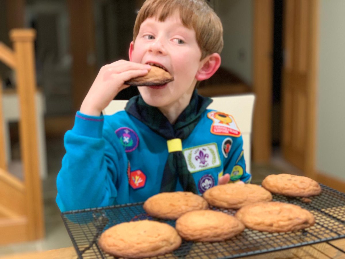 ⚜🍪| A great online meeting this evening making cookies. The beavers had lots of fun and did an excellent job making the cookies! #SkillsForLife #TheGreatIndoors