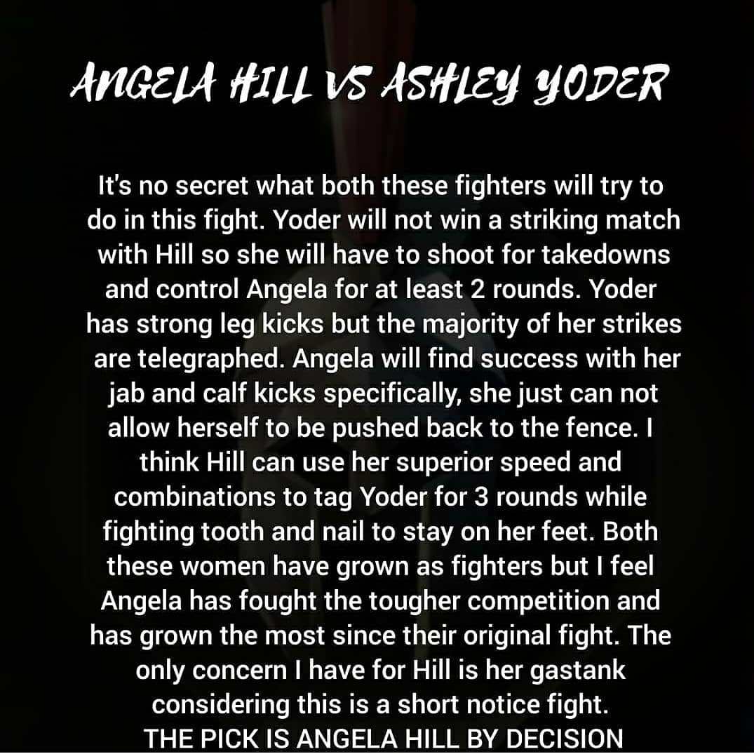 MmaTakedown's tweet image. #angelahill vs #ashleyyoder 
#UFCVegas21