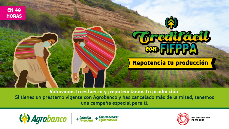 AgrobancoP's tweet photo. CrediFácil con FIFPPA 👩🌾🧑🌾
Consulta con tu DNI si tienes un crédito preaprobado 👉https://t.co/Bx8qGD0X2m
✅ Fácil y rápido. Desembolso en 48 horas
✅Tasa promocional. Menos intereses gracias al #FIFPPA
Conoce los beneficios de esta campaña 👉https://t.co/Ae6cQzE0ne https://t.co/zuL6yH06ev