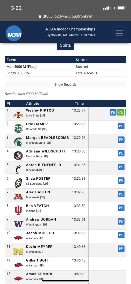 Wildcat_XC's tweet photo. Congrats to @shea_foster on running a personal best in the 5K finishing 6th at the NCAA Division 1 National Indoor Championships! Proud of you! https://t.co/rzZogx2pSk