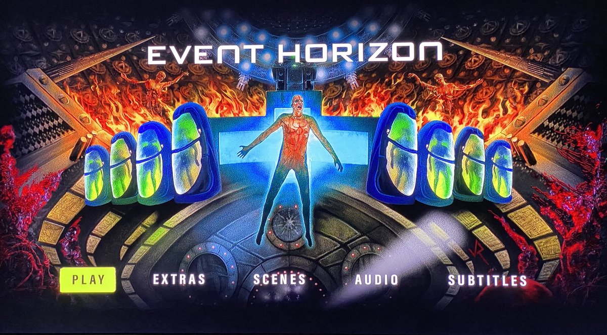 HighDefDiscNews's tweet photo. The new EVENT HORIZON (Collectors Edition) Blu-ray menu. #Bluray #EventHorizon ⁦@Scream_Factory⁩ #4Kscan https://t.co/VlRsqv5rHl