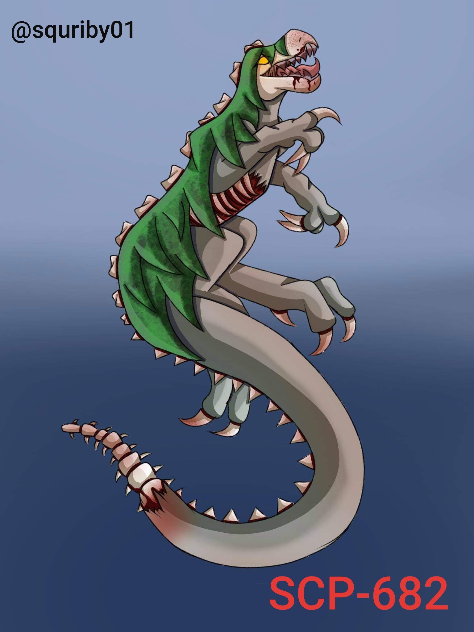 SCP-682 Redraw 2021 by Void-Lizard on DeviantArt