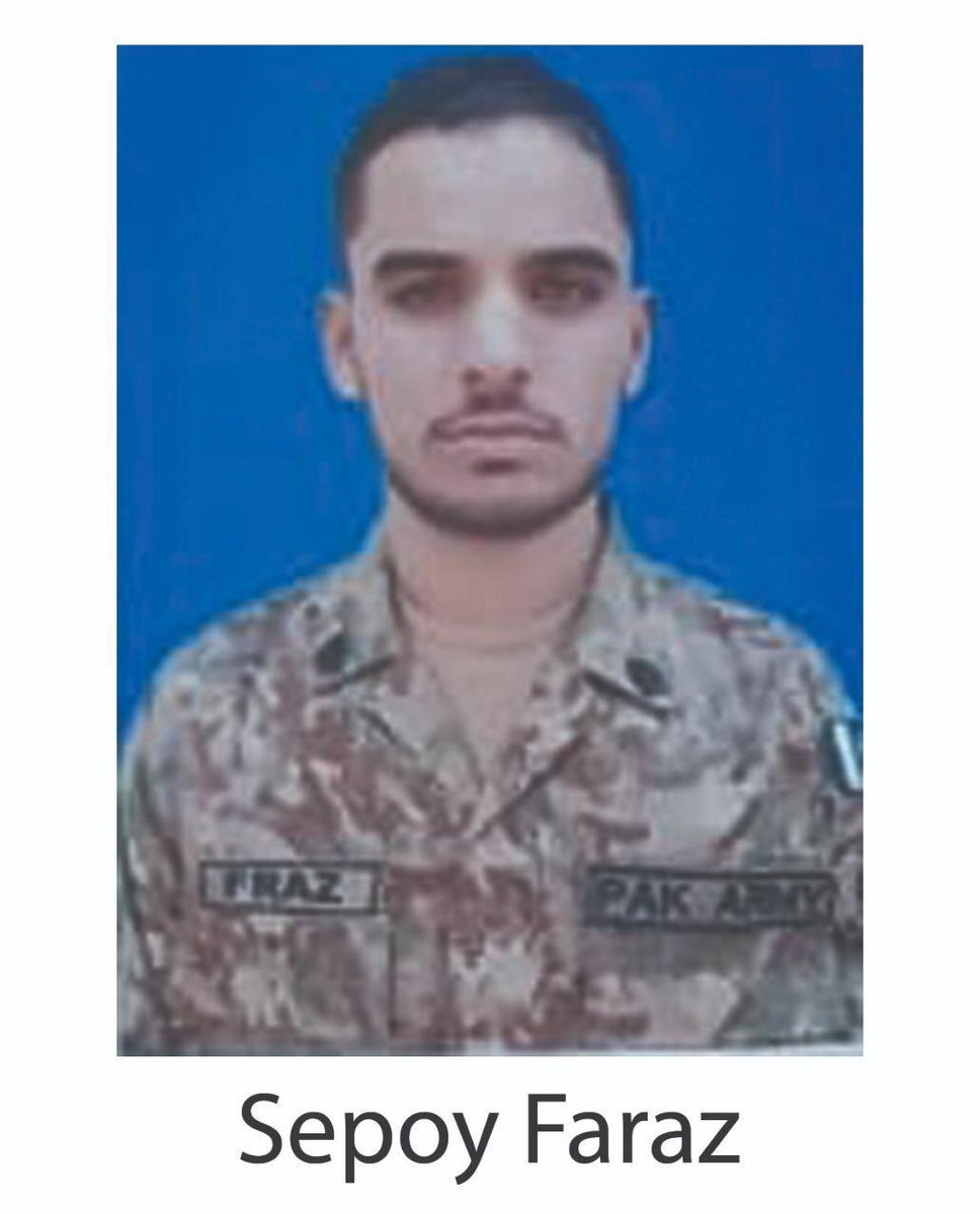 MartyrsofPak's tweet photo. Sepoy Faraz Hussain
Date of Martyrdom: 20 Sep 2019 in an IED blast.
Place of Martyrdom: Pak-Afg Border in Mohmand Distt. 
#MartyrsOfMotherland #PakArmy #Pakistan #ArmedForcesofPakistan https://t.co/LDuZuJC8WF