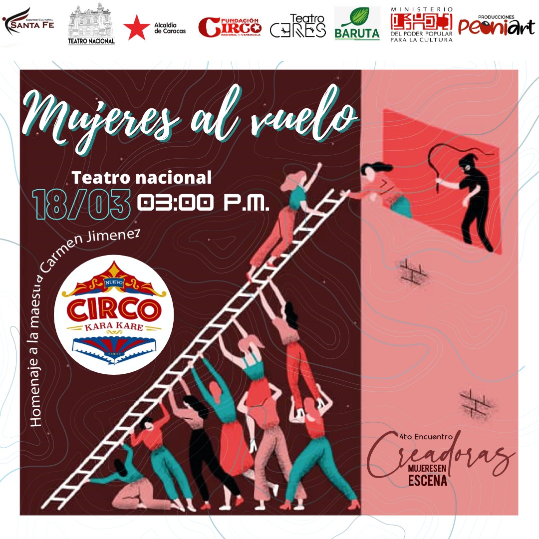 🎭🎭. MARZO TIENE AROMA DE MUJER
MARZO DE ENCUENTRO
DE GRITO COLECTIVO
DE TRIBU
DE CREADORAS EN ESCENA
🎭🎭4to Encuentro de Creadoras Mujeres en Escena
Homenaje a la Maestra Carmen Jiménez
✔️Sigue nuestra programación y nuestras redes

@mujerescreadorasve @teatronacionalve