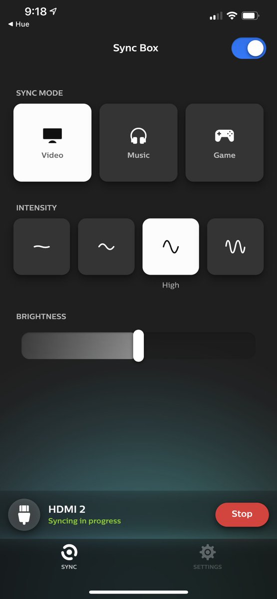 Hey <a href="/tweethue/">Philips Hue</a> stuck at this screen for a half hour. TV looks synced but app saying otherwise. Restarted and reconnected three times... help..