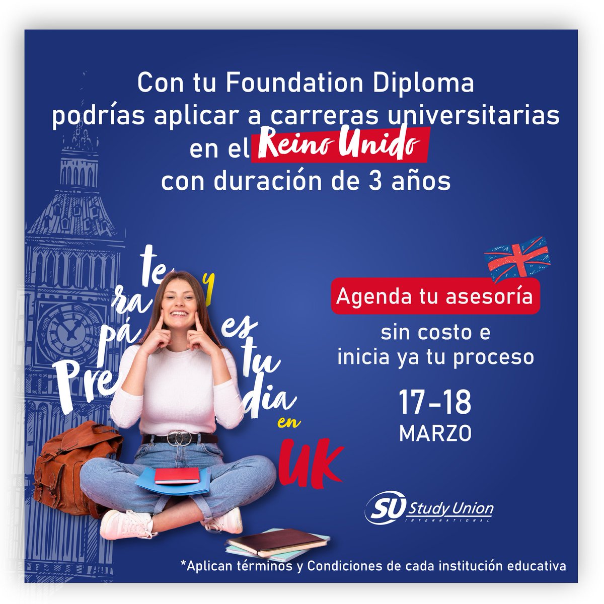 STUDYUNION's tweet photo. ¿Te imaginaste alguna vez obtener un Foundation Diploma online mientras terminas el colegio en Colombia y así aplicar a una carrera en el Reino Unido?

Con Study Union International - Educacion internacional es posible!  Regístrate https://t.co/IW7mFFVLRQ y agenda tu asesoría https://t.co/2GgrNO2YWs