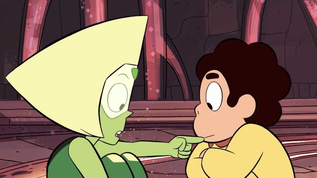 PeridotQuoted's tweet photo. Peridot: “You wanna know?”
Steven: “Yes”
Peridot: “You really wanna know?!”
Steven: “Yes?!”
Peridot: “What's your shirt?”
Steven: “These are my banana pajamas-“
Peridot: *flicks Steven’s nose*
-
• From - “Catch and Release”
-
#stevenuniverse #stevenuniversequoted https://t.co/ep7UsoKO3S